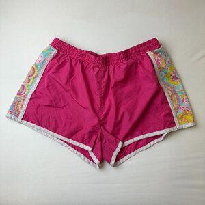 WB Shorts Womens Large Paisley Running Athletic Swim Lined Lightweight Activewea